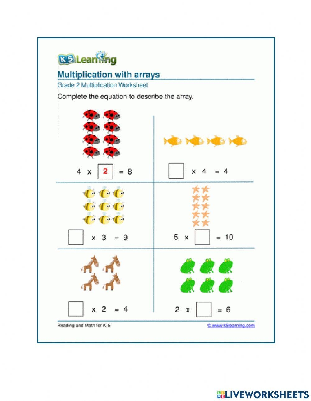 Math Array Worksheet Live Worksheets Worksheets Library