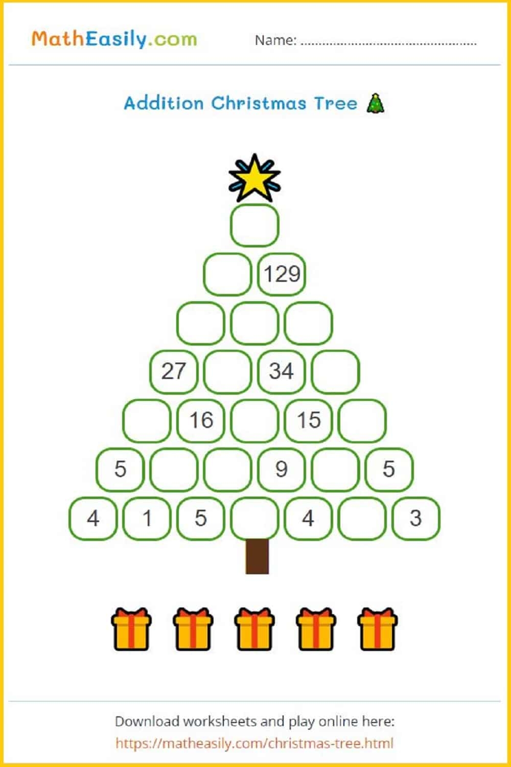 Christmas Math Worksheets Pdf