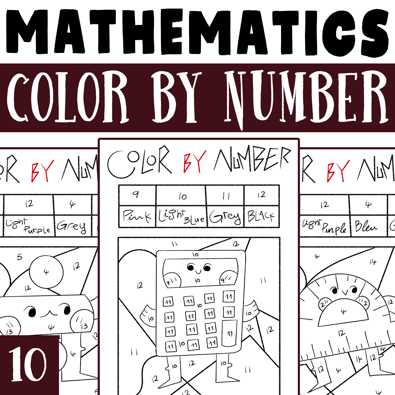 Math Color By Number Mathematics Coloring Worksheets Activities Morning Work Made By Teachers