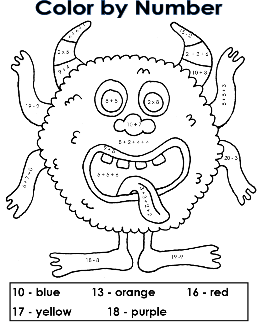 Free Coloring Math Worksheets