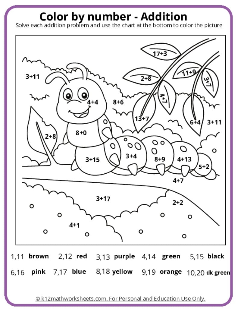 Multiplication Math Coloring Worksheets