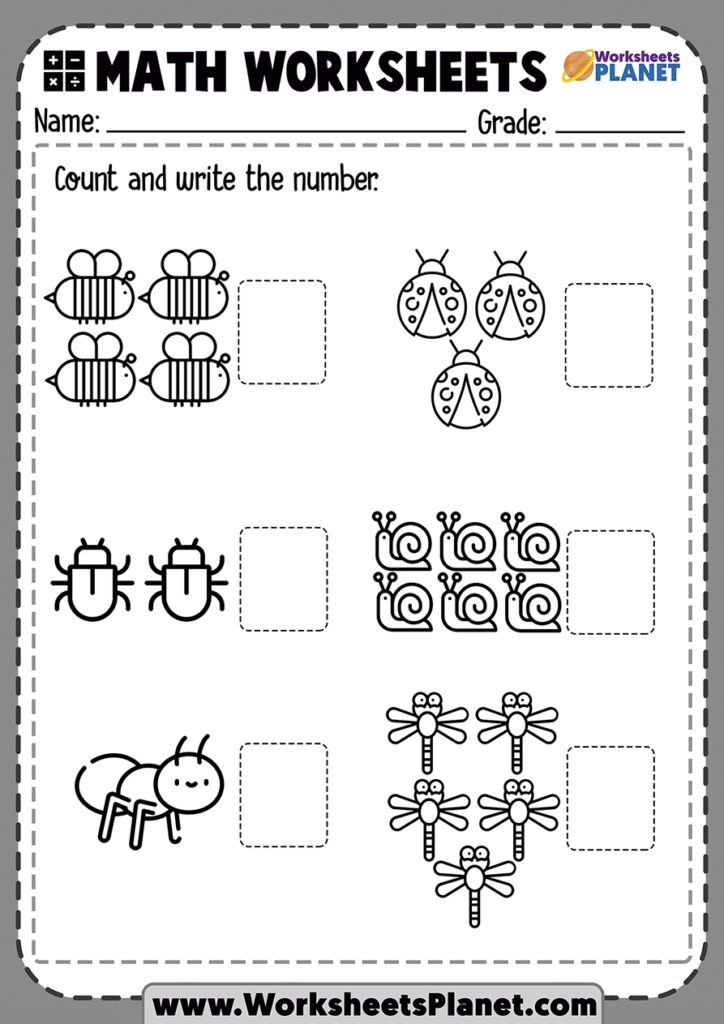 Math Counting Kindergarten Worksheets