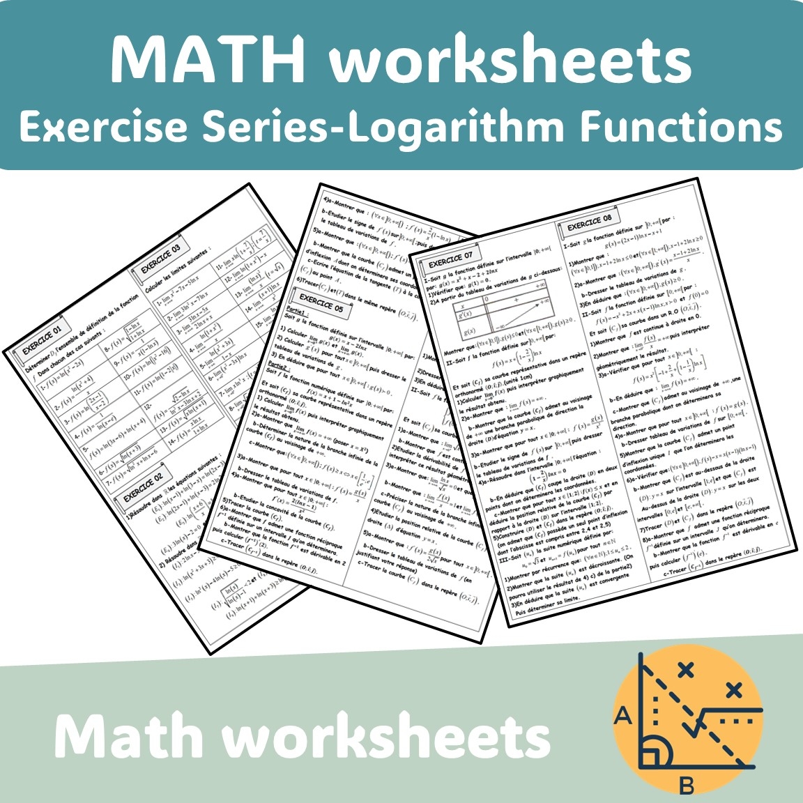 Math Worksheets Exercise Series Logarithm Functions Made By Teachers