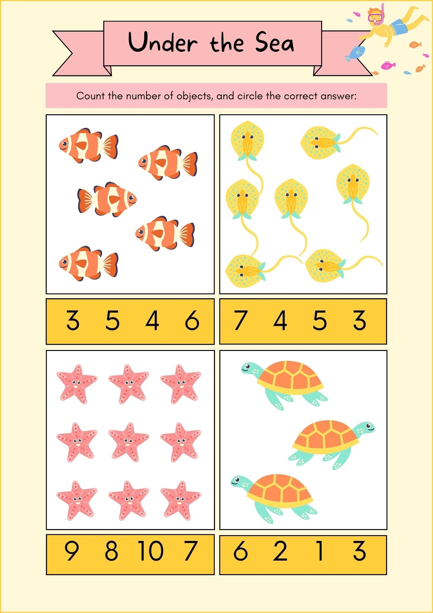 Math Worksheets Single Digit Cute Sea Animals Addition Edition animal Addition Printables 11pages Etsy UK