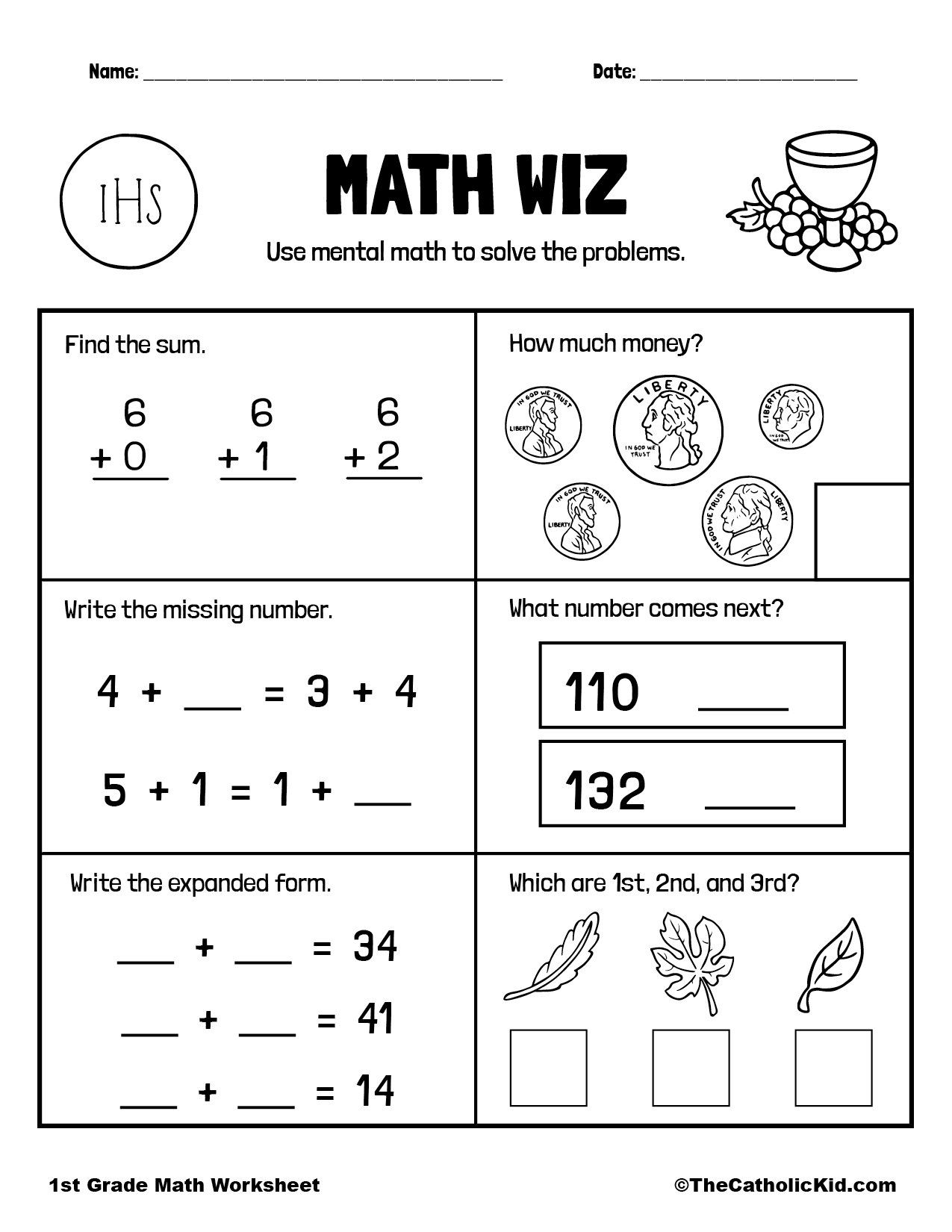 Mental Math Printout TheCatholicKid