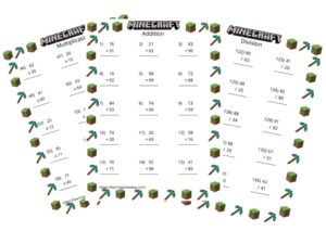 Minecraft Characters Math Minecraft Math Worksheets - Math Worksheets Printable