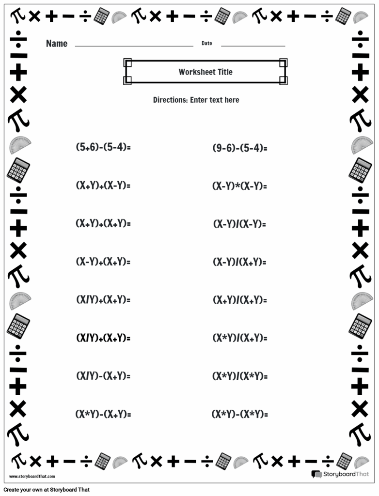 Mixed Operations Math Worksheets