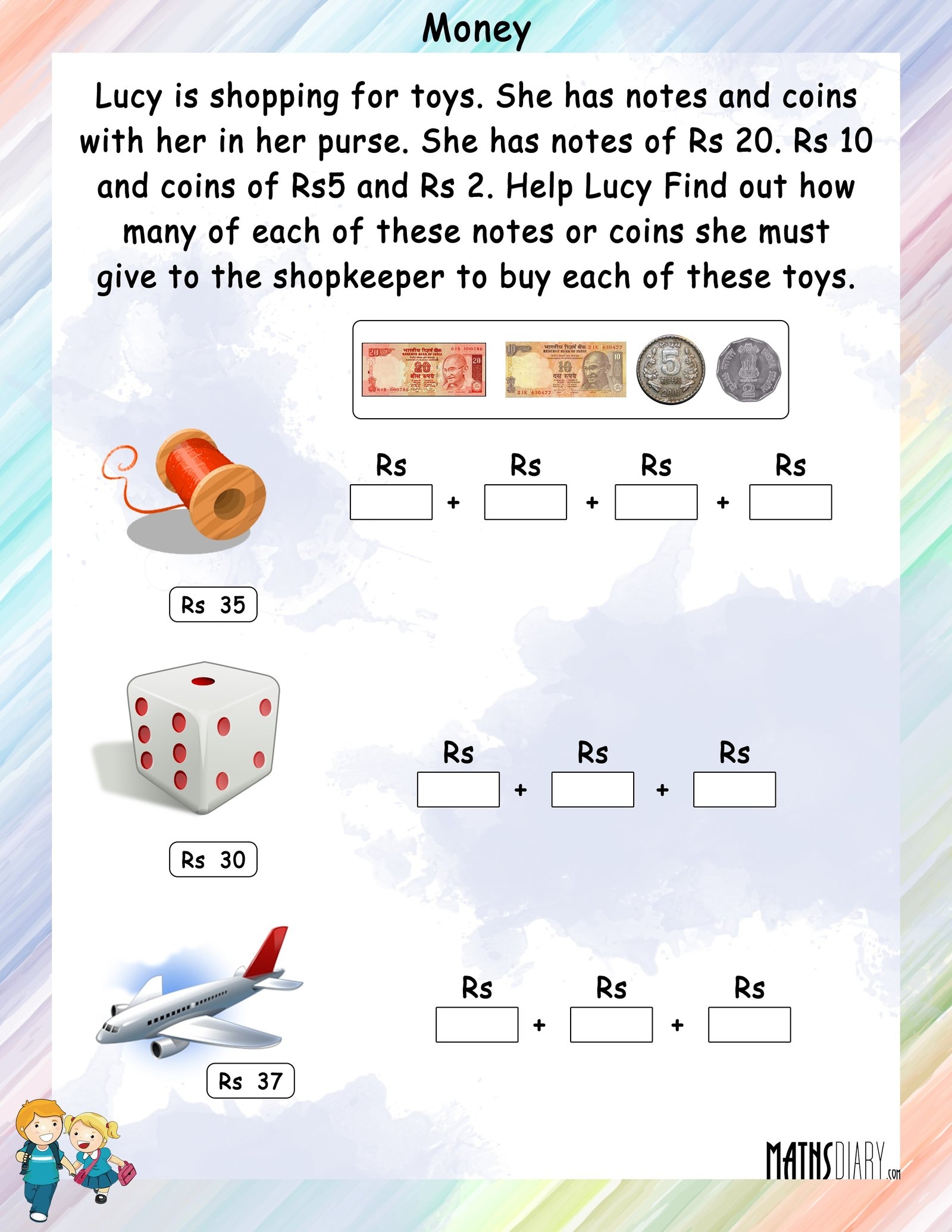 Money Math Worksheets MathsDiary