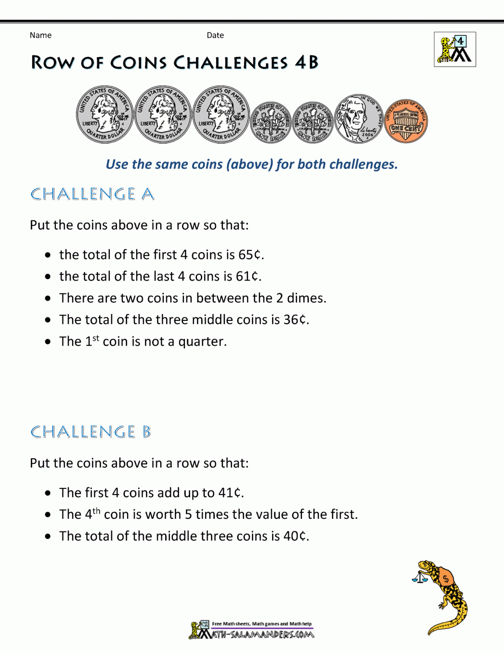 Money Word Problems 4th Grade