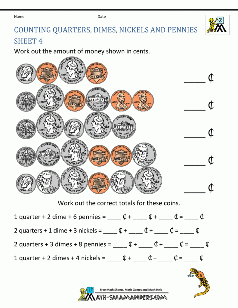 Printable Money Math Worksheets