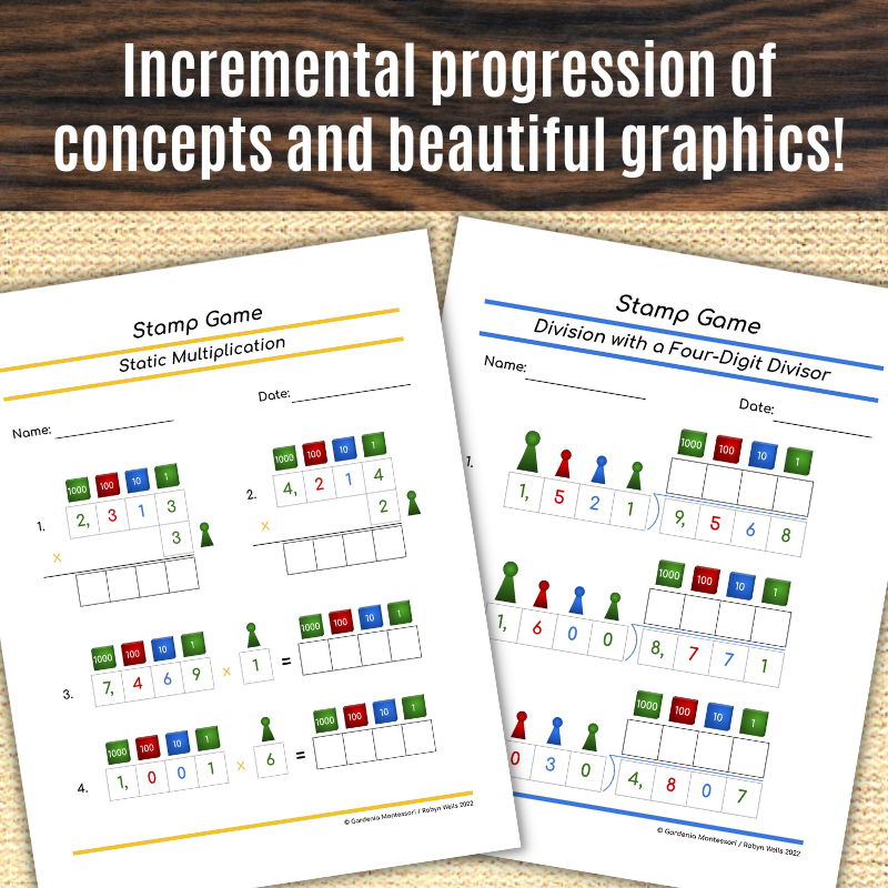 Montessori Stamp Game Worksheets For Elementary Montessori Math Montessori Printable For Operations Made By Teachers