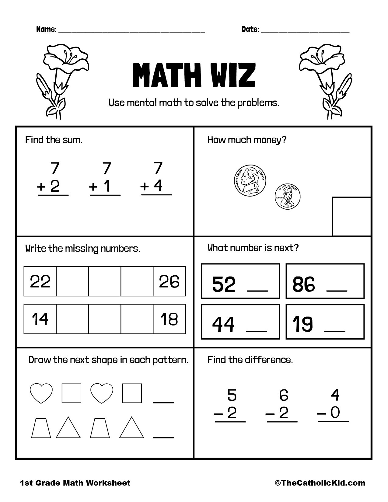 More Mental Math Review Worksheets TheCatholicKid