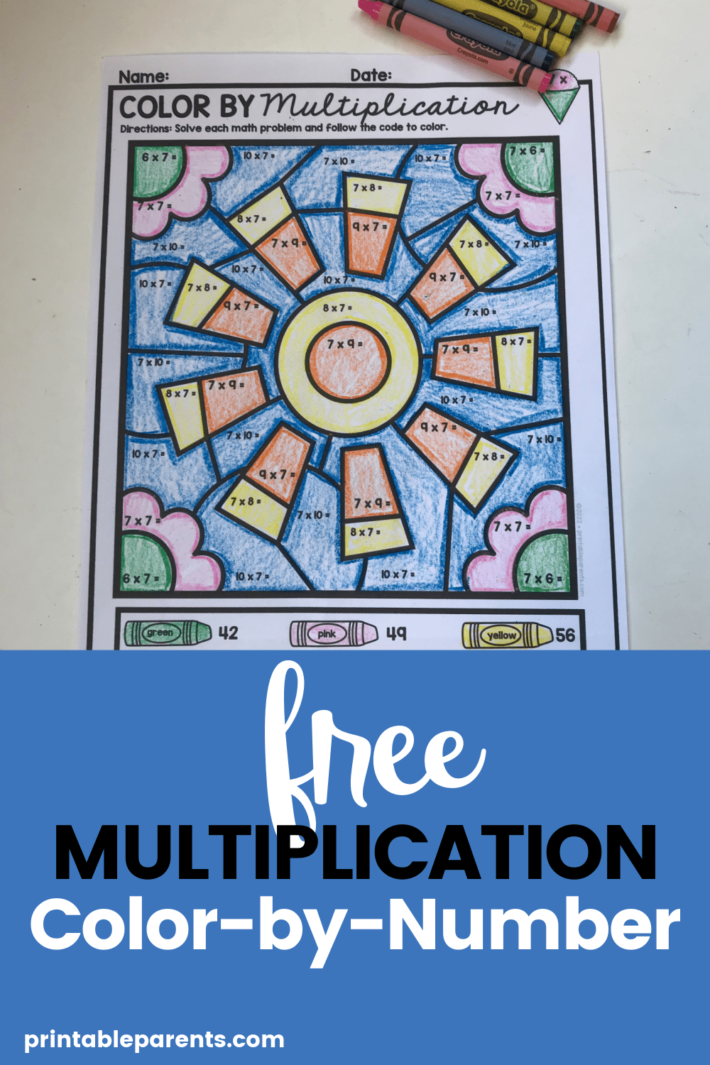 Math Multiplication Coloring Worksheets