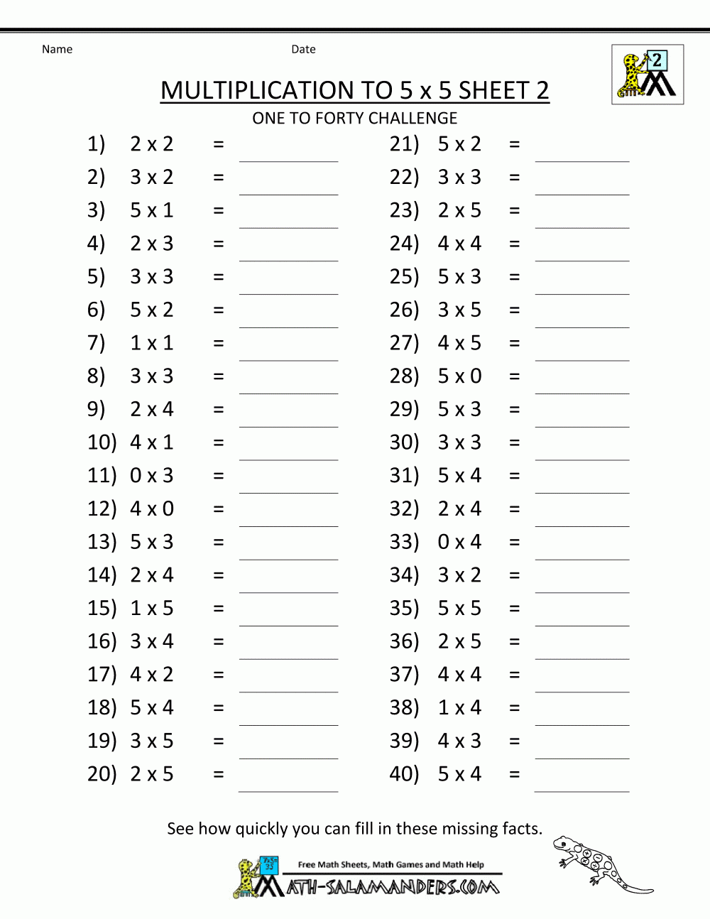 Math Division And Multiplication Worksheets