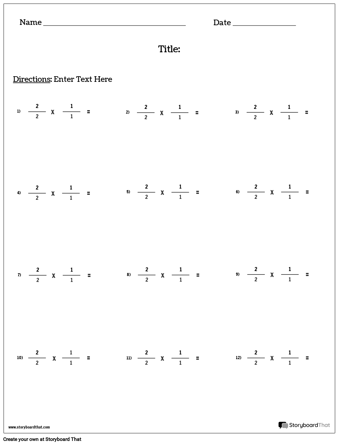 Multiplying Math Worksheets
