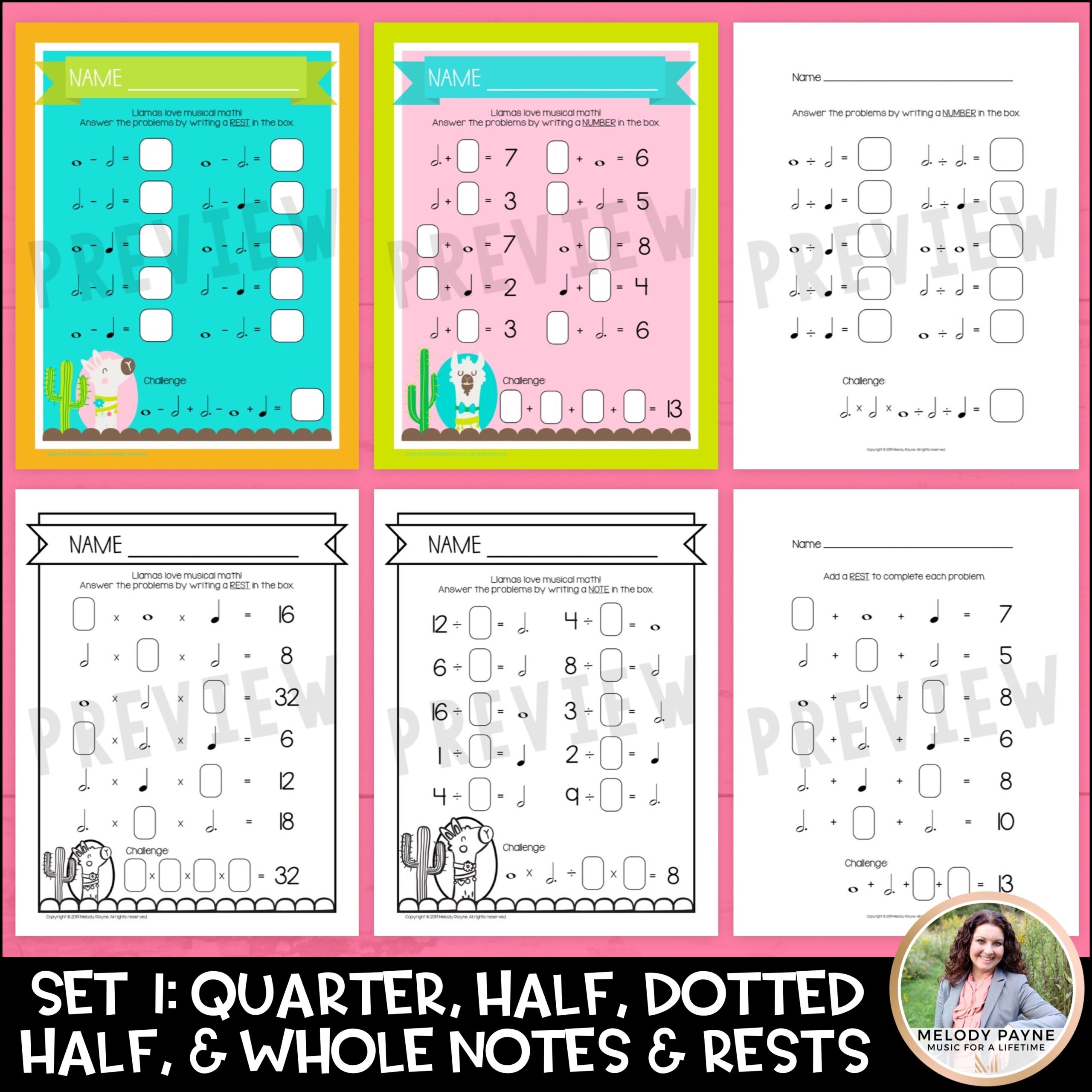 Music Math Worksheet