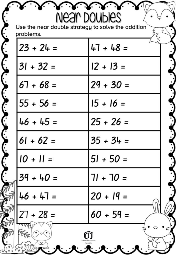 Doubles Math Worksheet