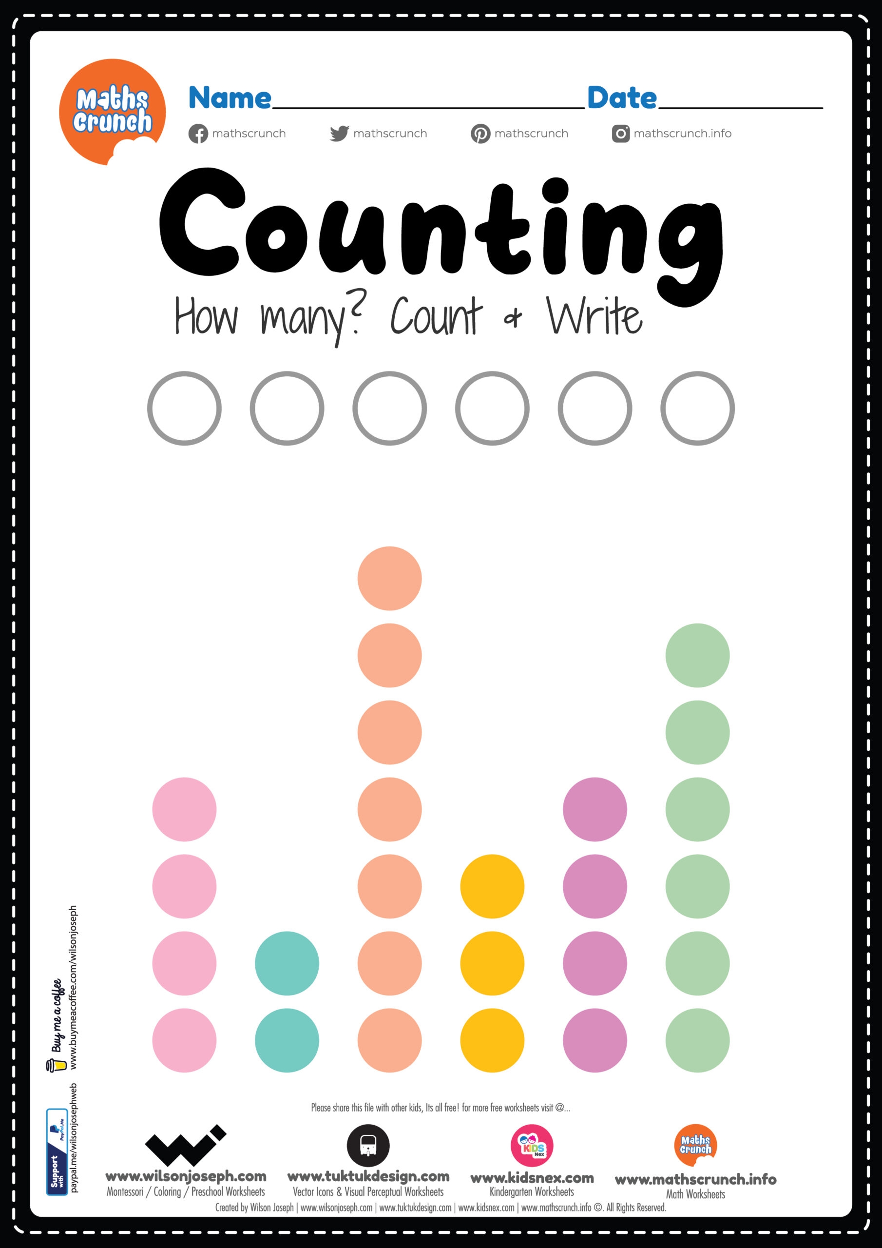 Kindergarten Counting Math Worksheets