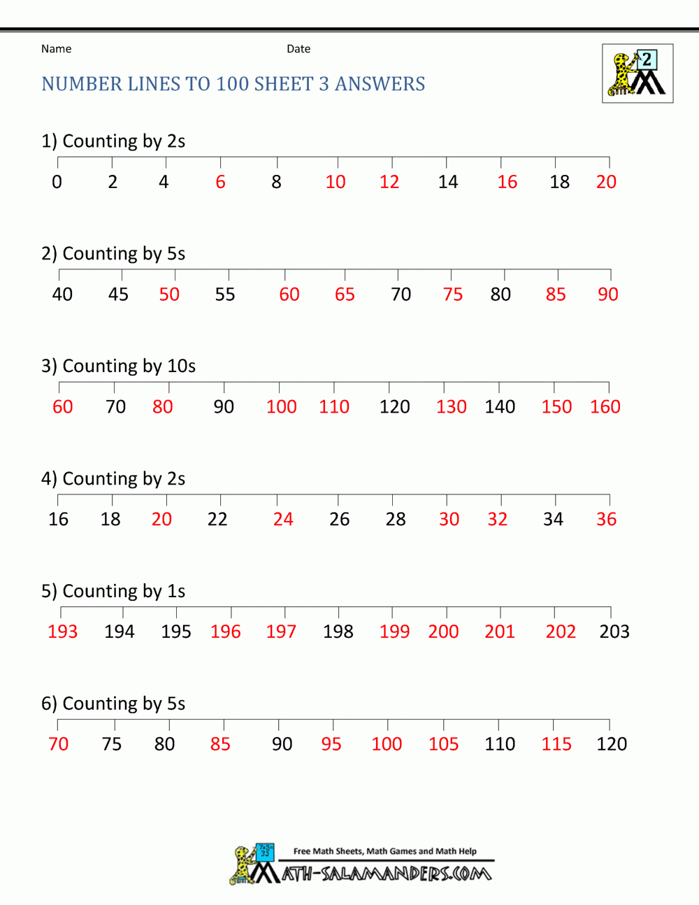 Number Line Worksheets Up To 1000
