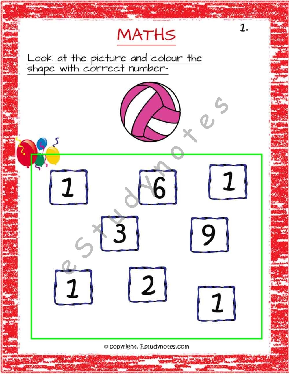 Nursery U0026 Jr KG Maths Worksheets Colour Prints 66 Worksheets Worksheets Library