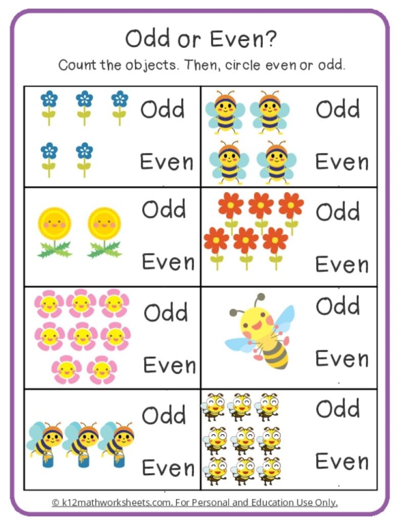 Odd Even Math Worksheets