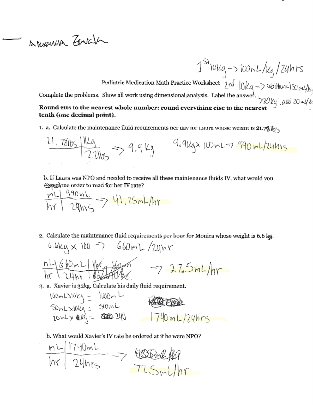 Med Math Practice Worksheets