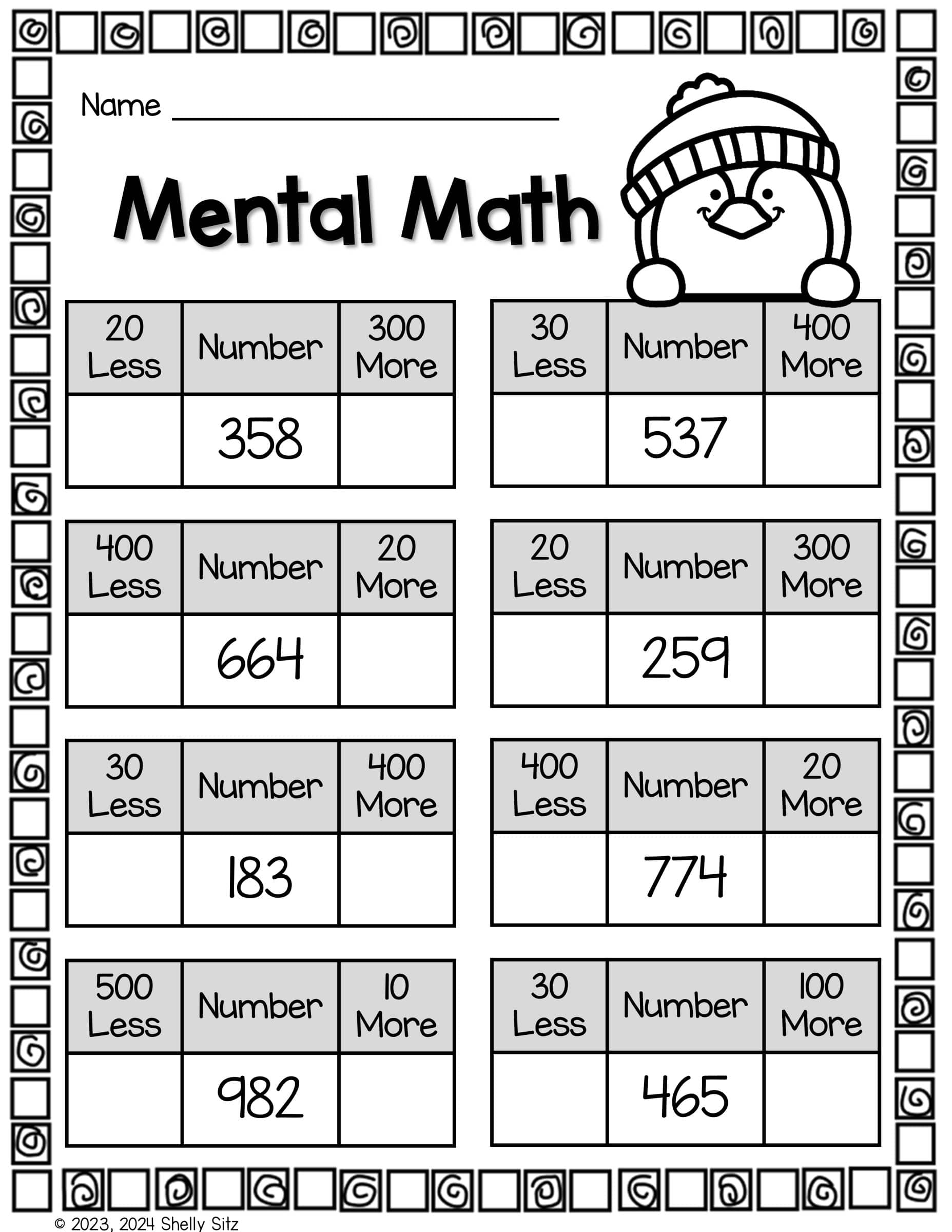 Penguin Math Freebie Second Grade Teaching Blog
