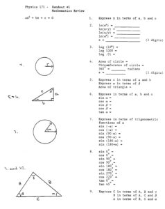 College Math Worksheets