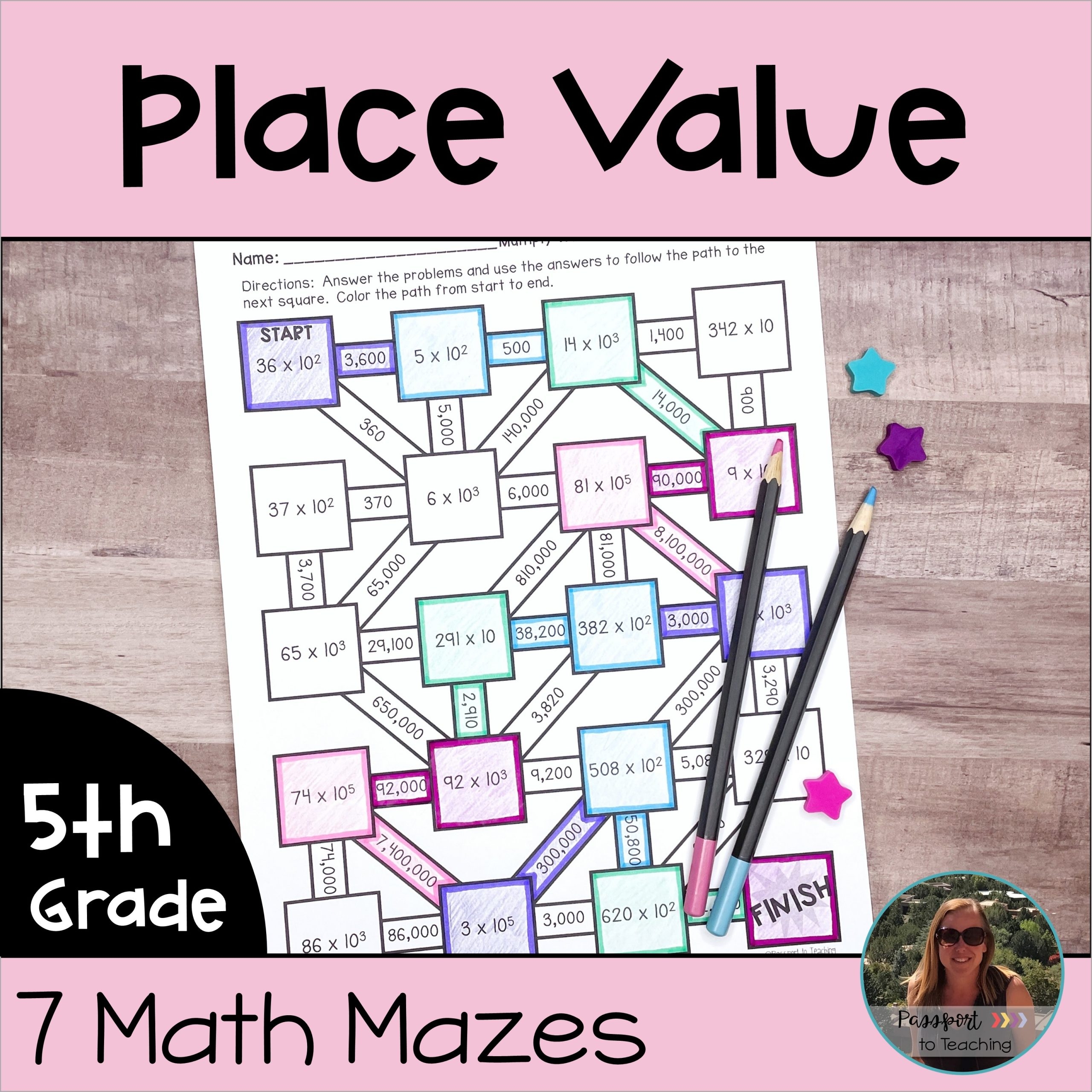 Place Value Math Maze Worksheets 5th Grade
