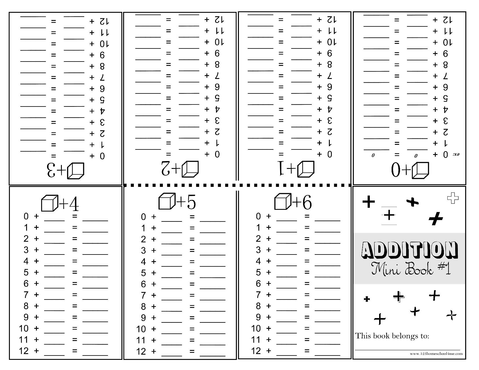Practice Addition W Mini Book Activity 123 Homeschool 4 Me