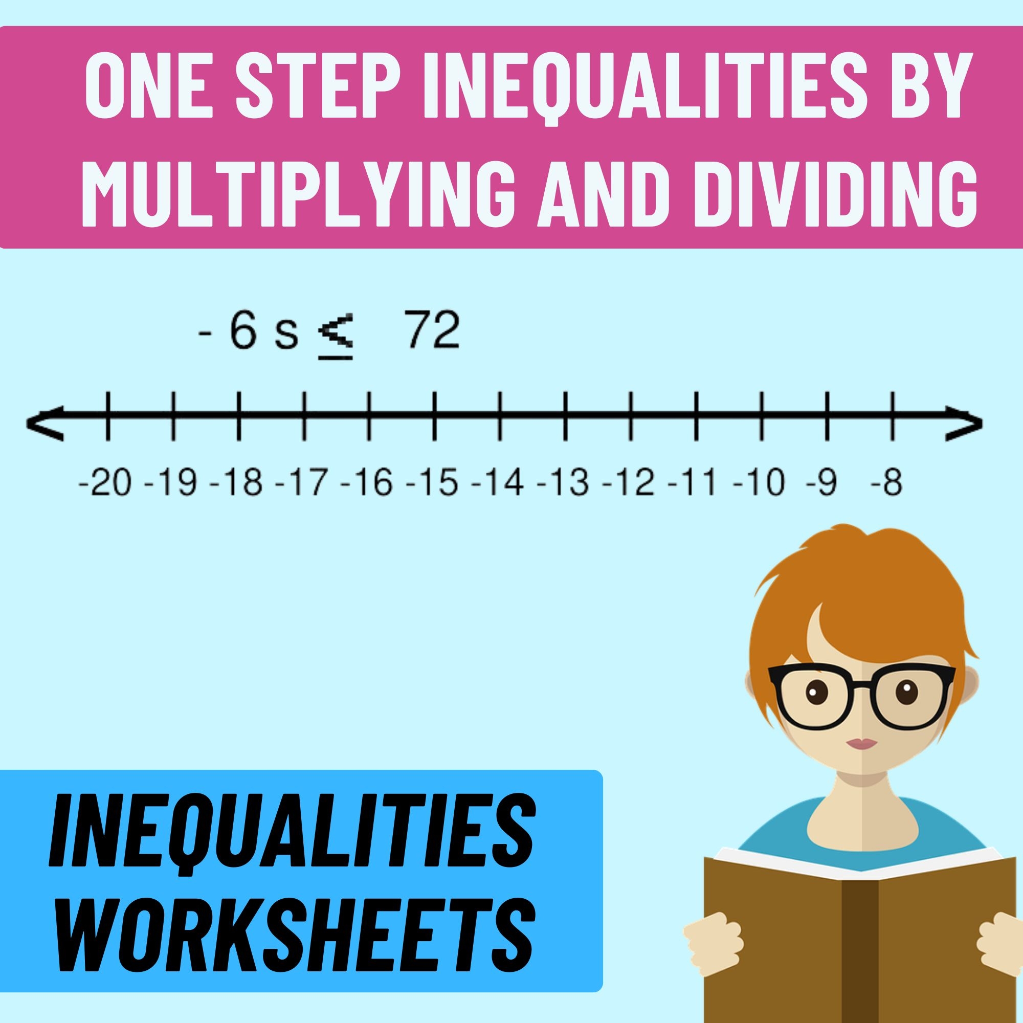 Pre Algebra Inequalities Worksheets Exploring One Step 