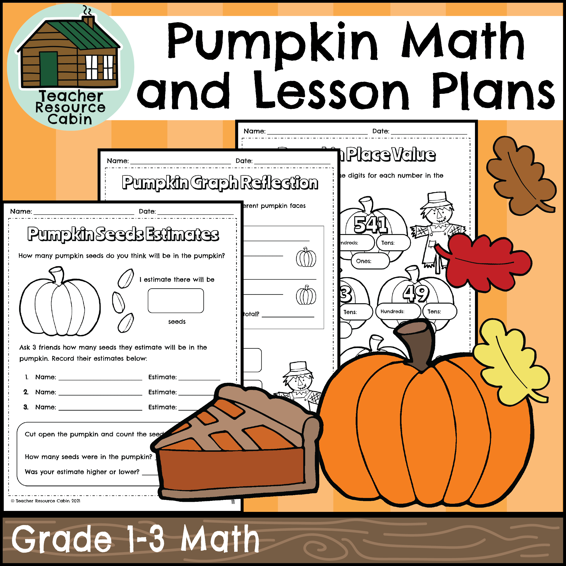 Pumpkin Math And Lesson Plans Grade 1 3 Teacher Resource Cabin