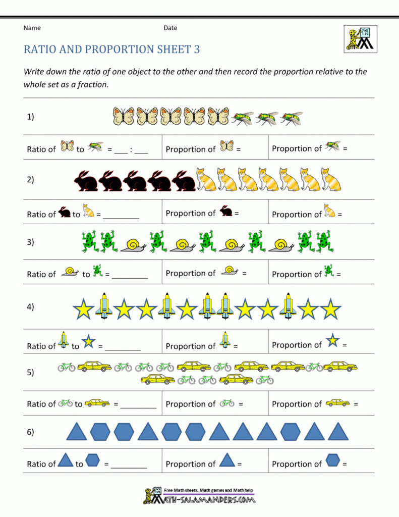 Math Ratio And Proportion Worksheets