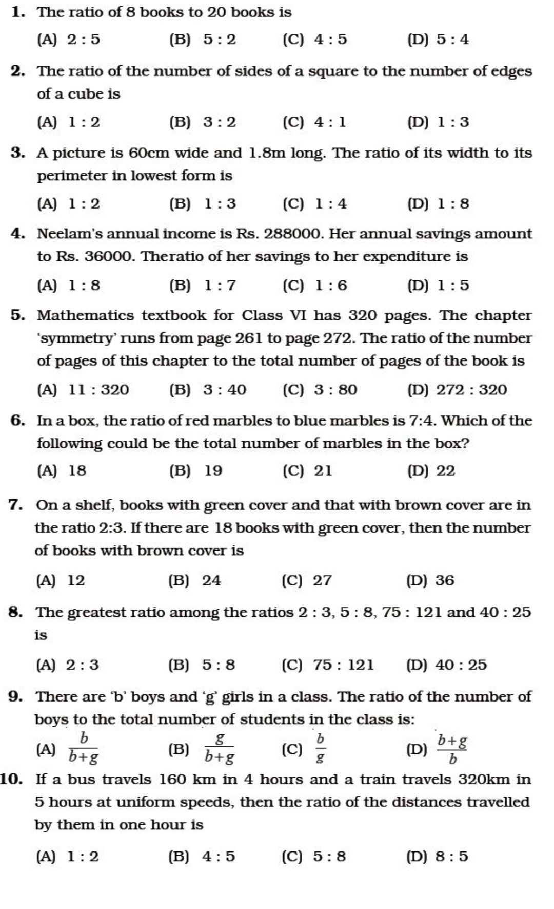 Ratio And Proportion Worksheet All Subjects Assignment 