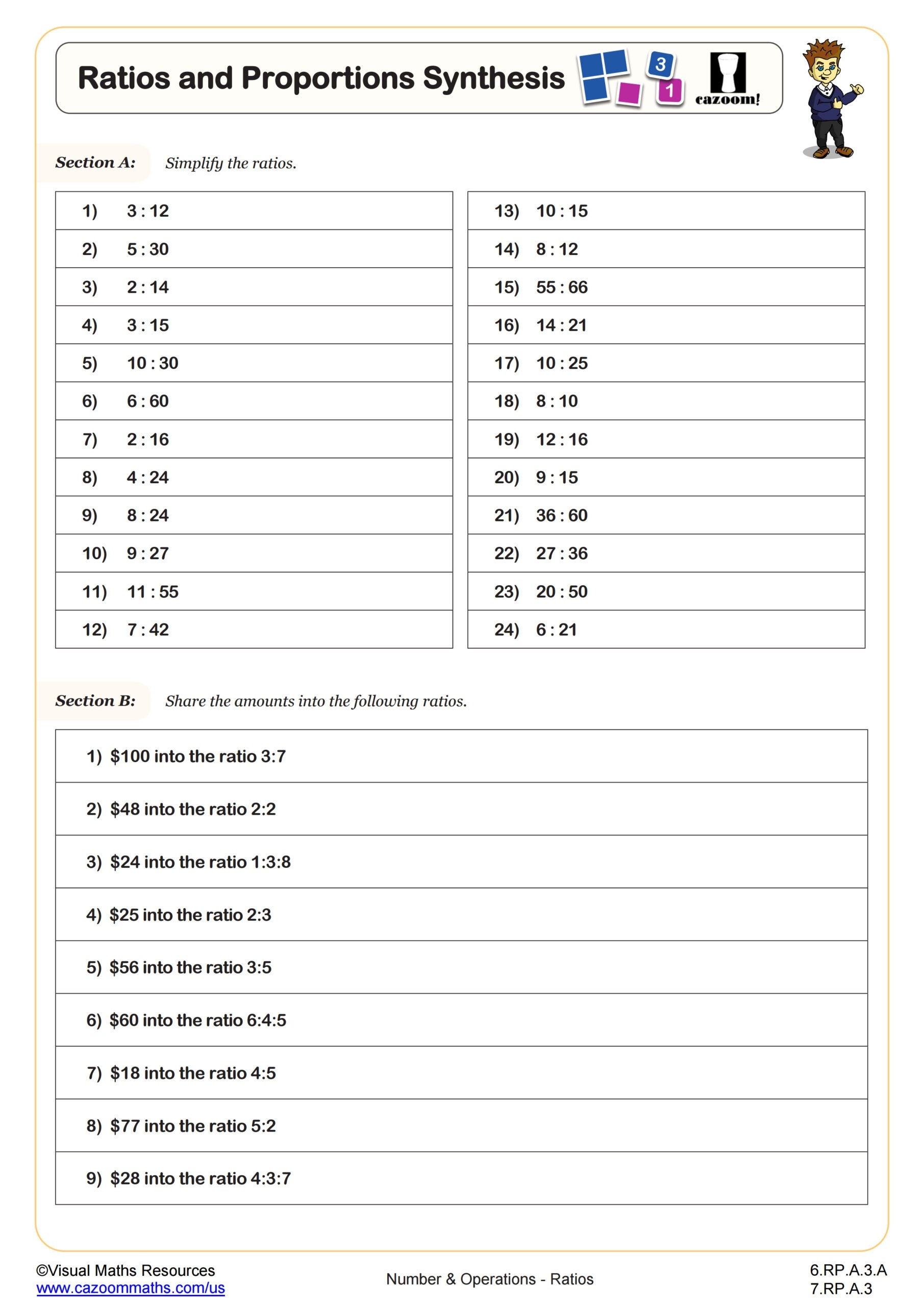 Ratios And Proportions Synthesis Worksheet Fun And Engaging 6th 