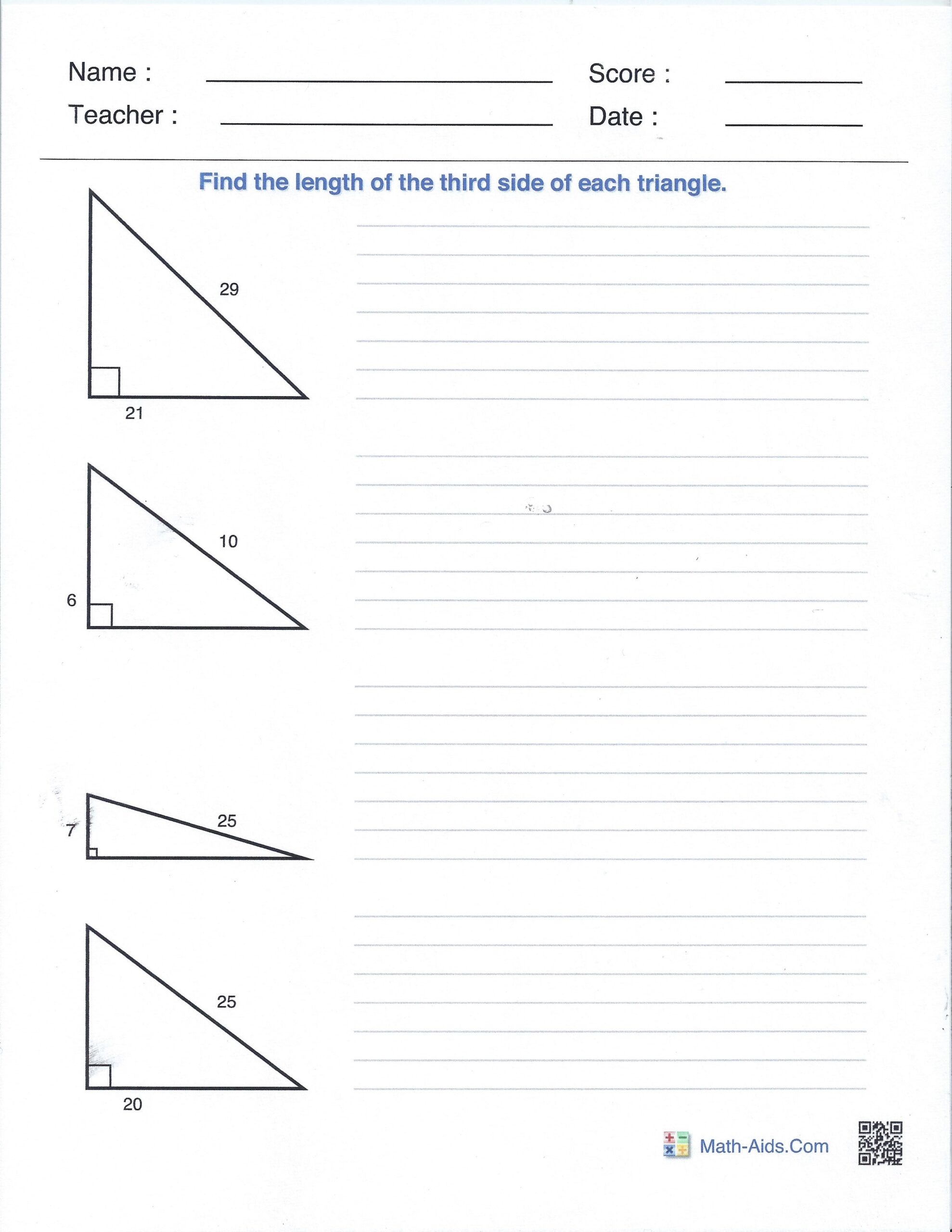 Math Aids Worksheets