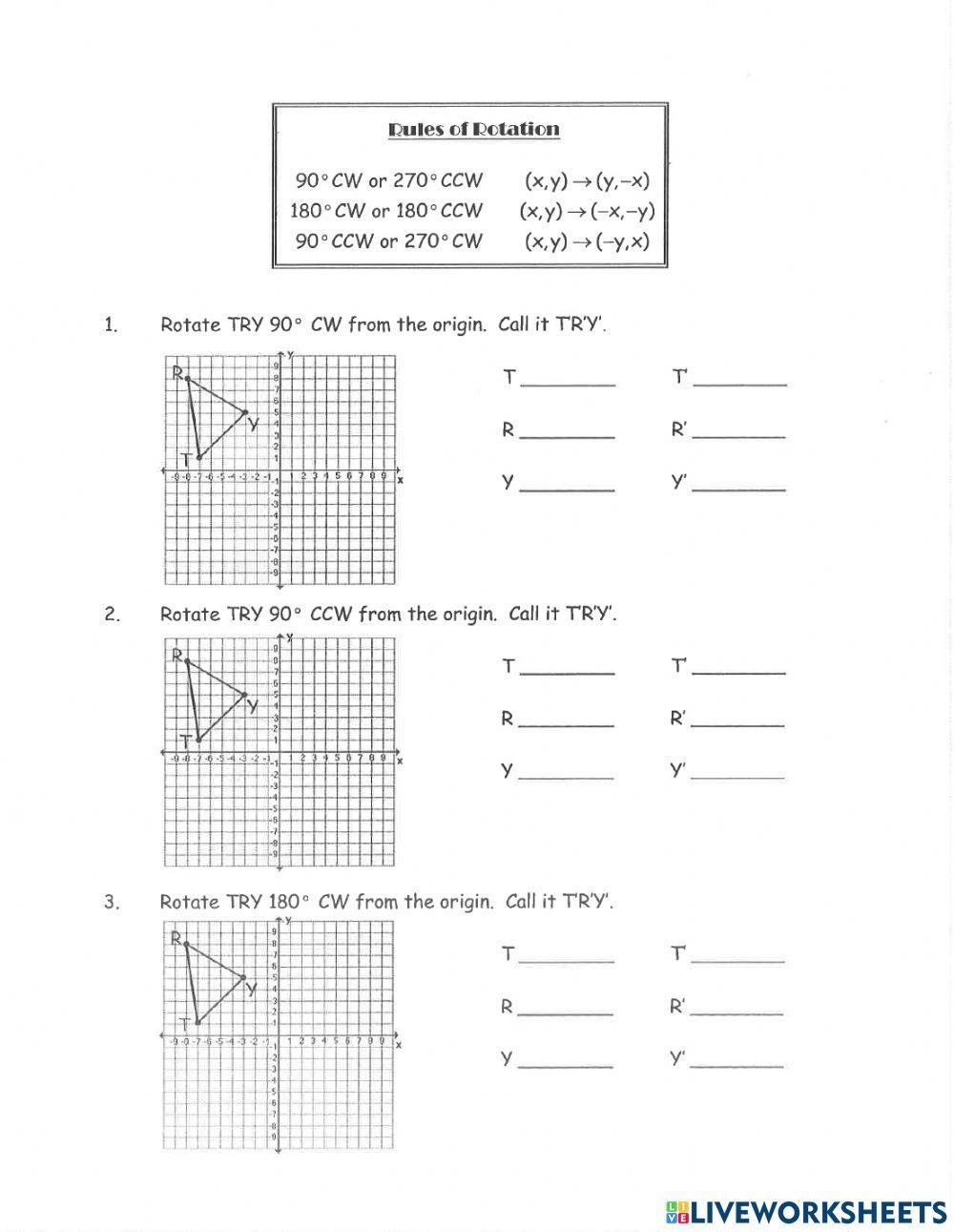 Rotations Worksheet Live Worksheets Worksheets Library