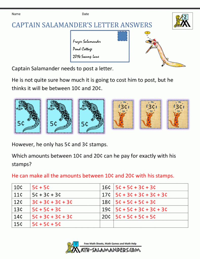 Salamander Math Worksheets
