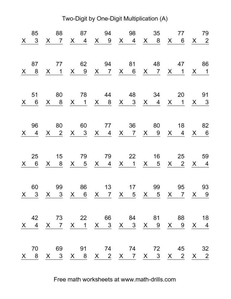Second Grade Mathltiplication Worksheets 2nd For All Math Worksheets Library
