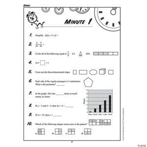Math Minutes Worksheets
