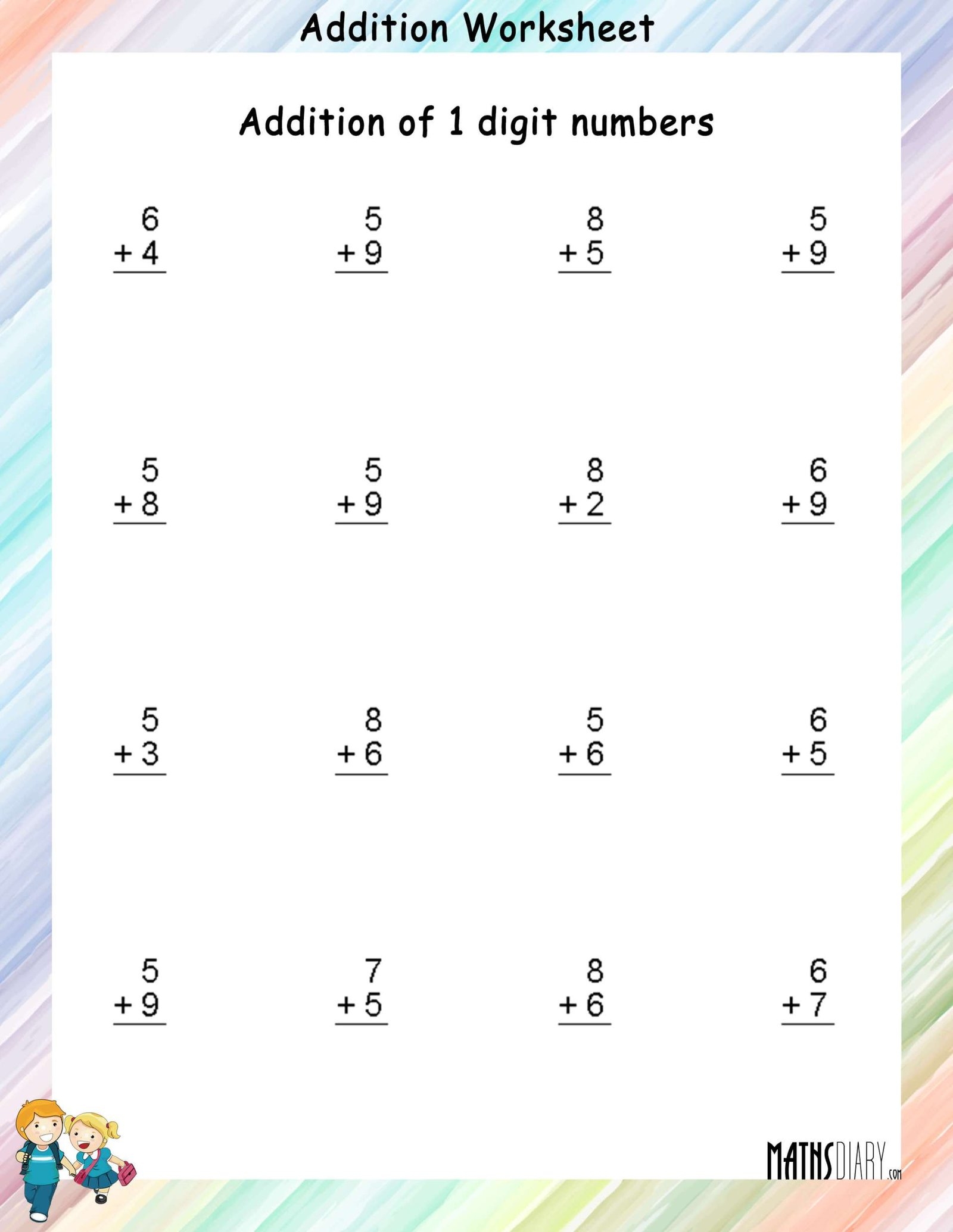 Simple Addition Of Numbers Math Worksheets MathsDiary