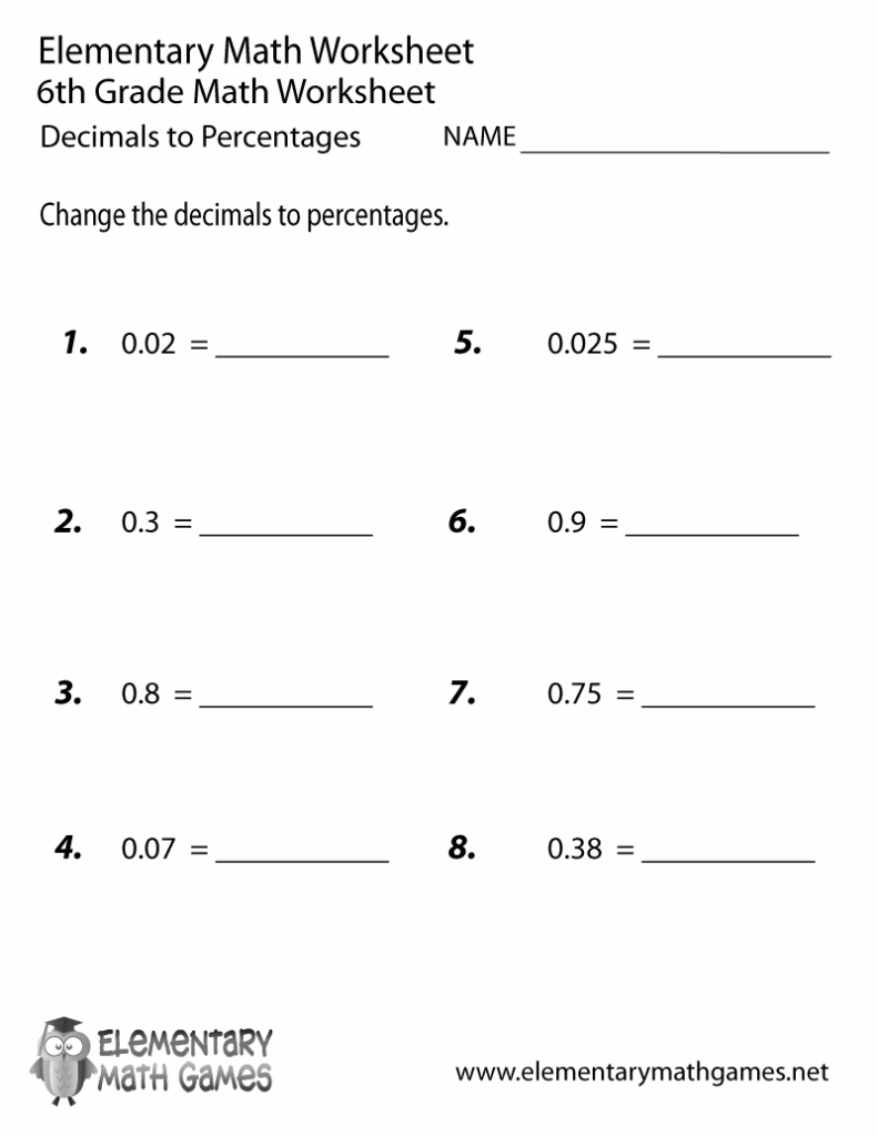 6th Grade Math Percentages Worksheets