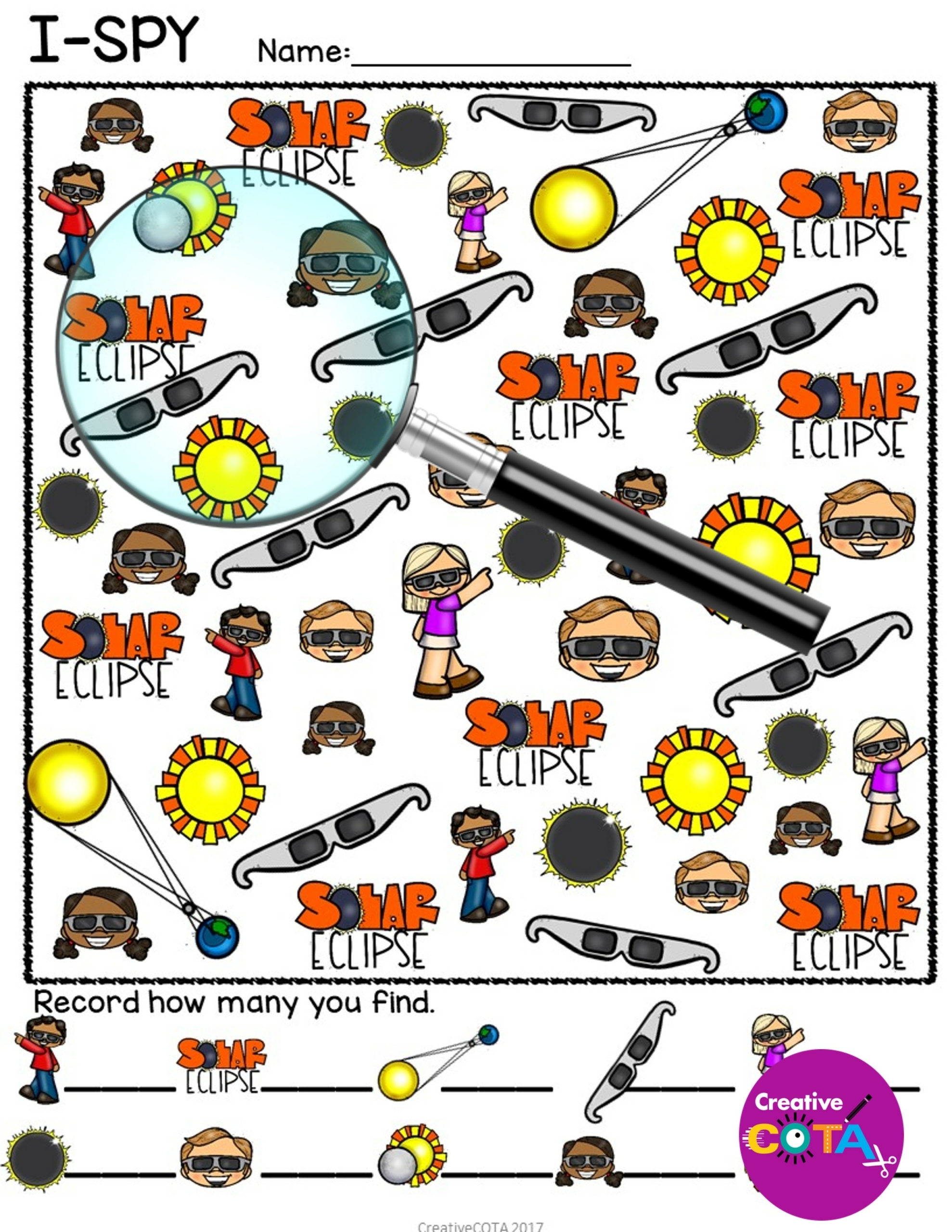 Solar Eclipse Worksheets