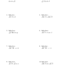Solving Radical Equations Worksheet Math 154b