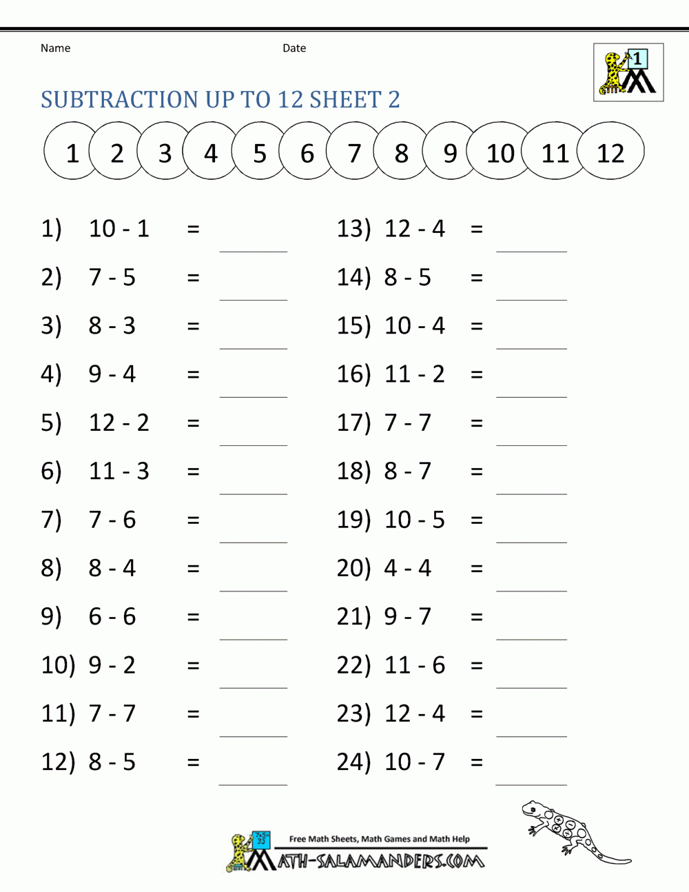 Printable 1st Grade Math Worksheets
