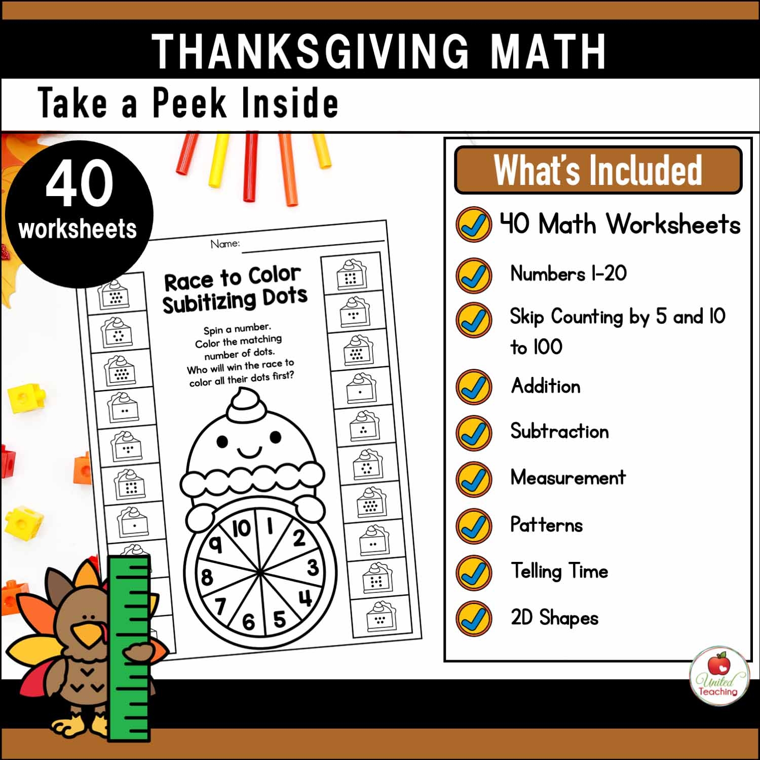 Thanksgiving Math Activities Packet United Teaching