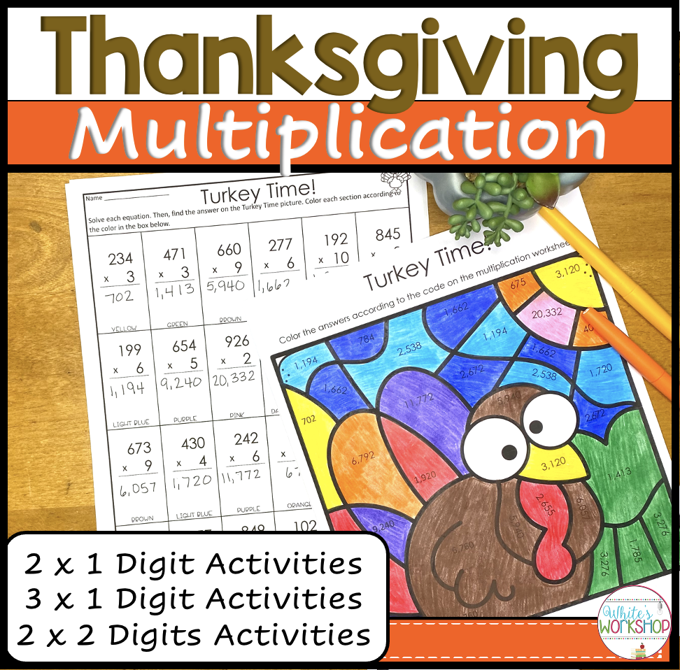 Thanksgiving Multiplication And Color By Code Activities Made By Teachers
