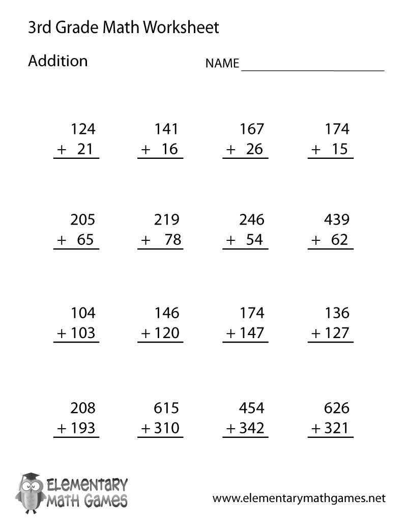 3rd Grad Math Worksheets