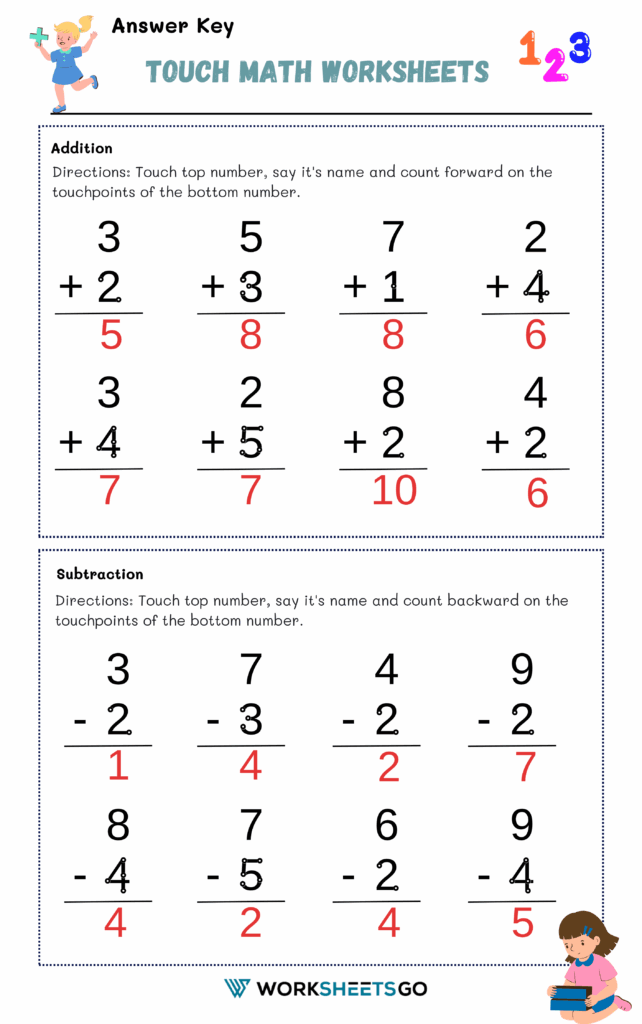 Touch Math Worksheet