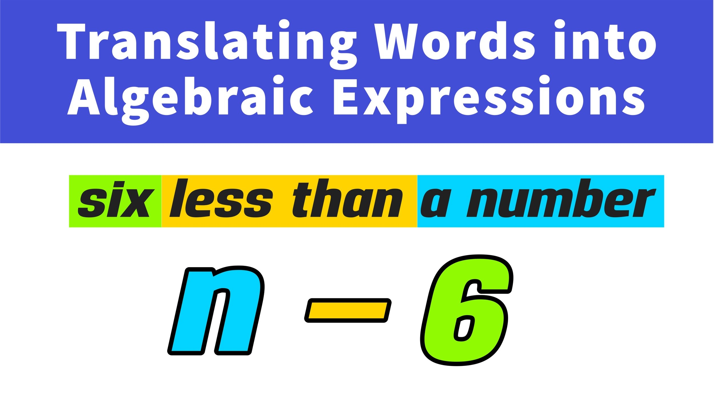 Translating Words Into Algebraic Expressions Step by Step Mashup Math